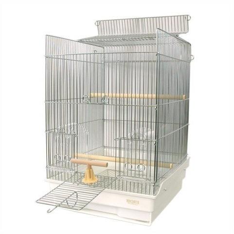 HOEI 小鳥かご ケージ HOEI 35手のり ステンレス 底カラー ホワイト