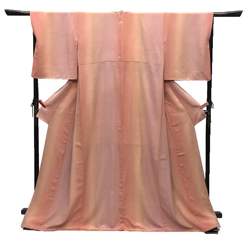 京やF024 正絹 色無地 トールサイズ ワイドサイズ 紋付き色無地 背紋入