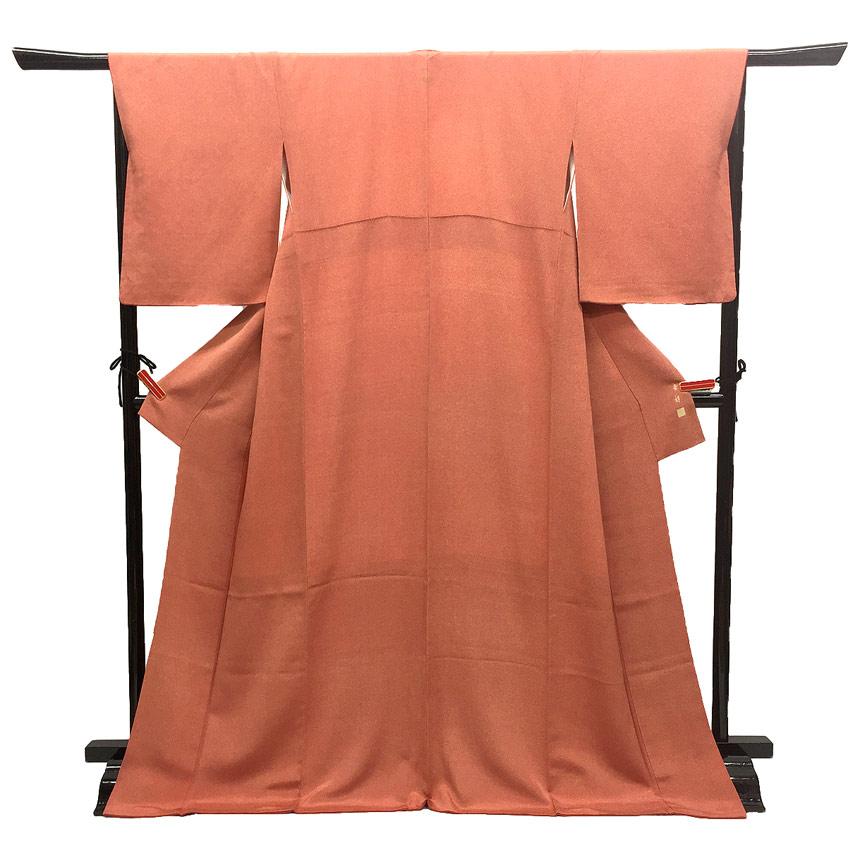 京やC065 江戸小紋三役 江戸小紋 鮫小紋 背紋有り 一つ紋 落款有