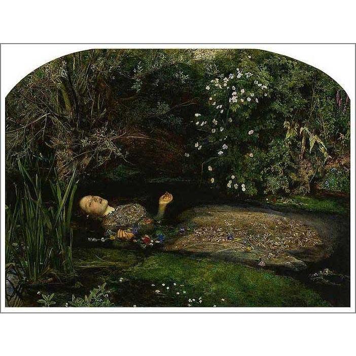 複製画 送料無料 絵画 油彩画 油絵 模写ミレイ「オフィーリア」F20