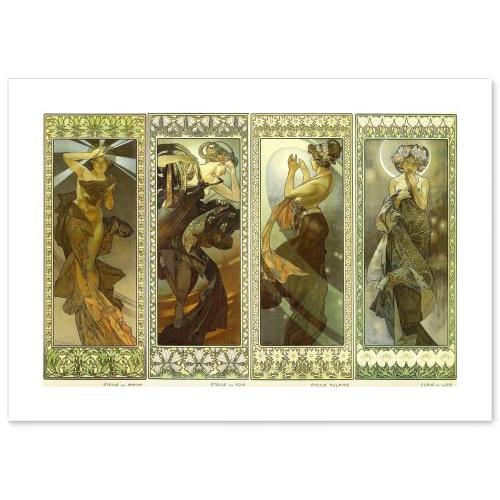 アルフォンス ミュシャ 四つの星 A4サイズ ポスター グッズ 絵画