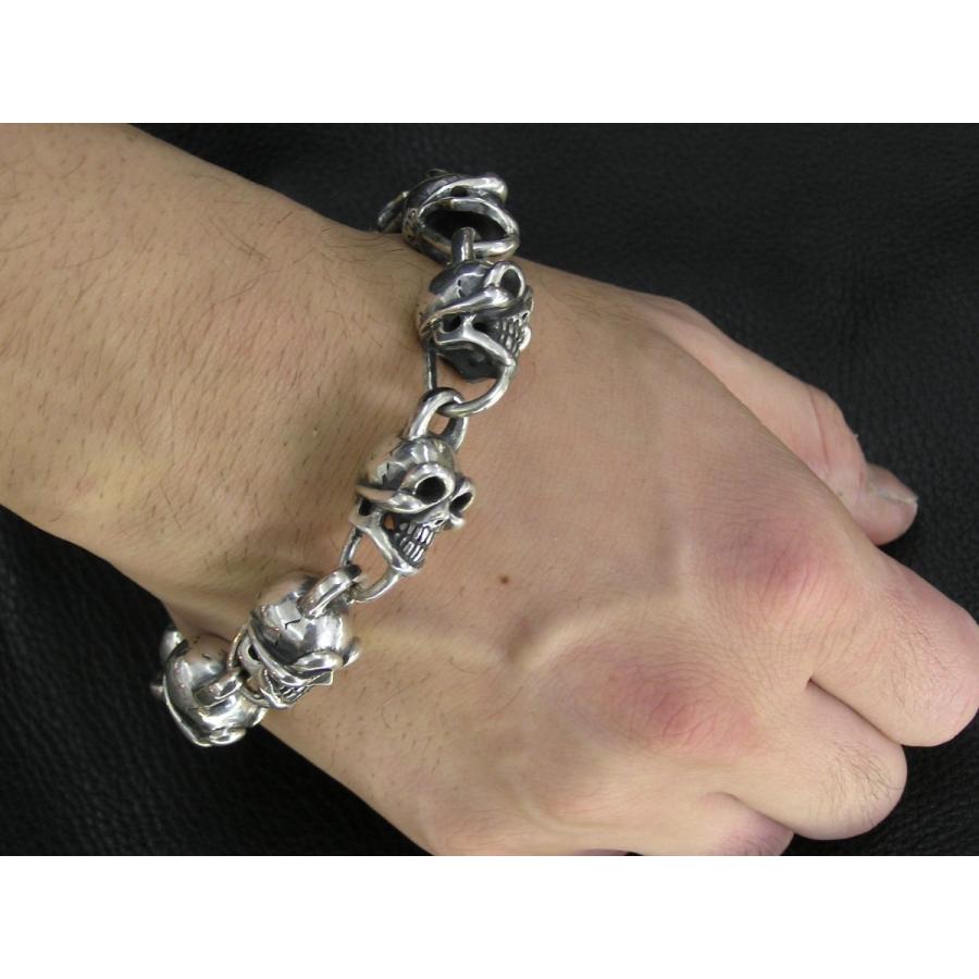 9連スカルブレスレット *Destino* 髑髏 ドクロ シルバーブレスレット