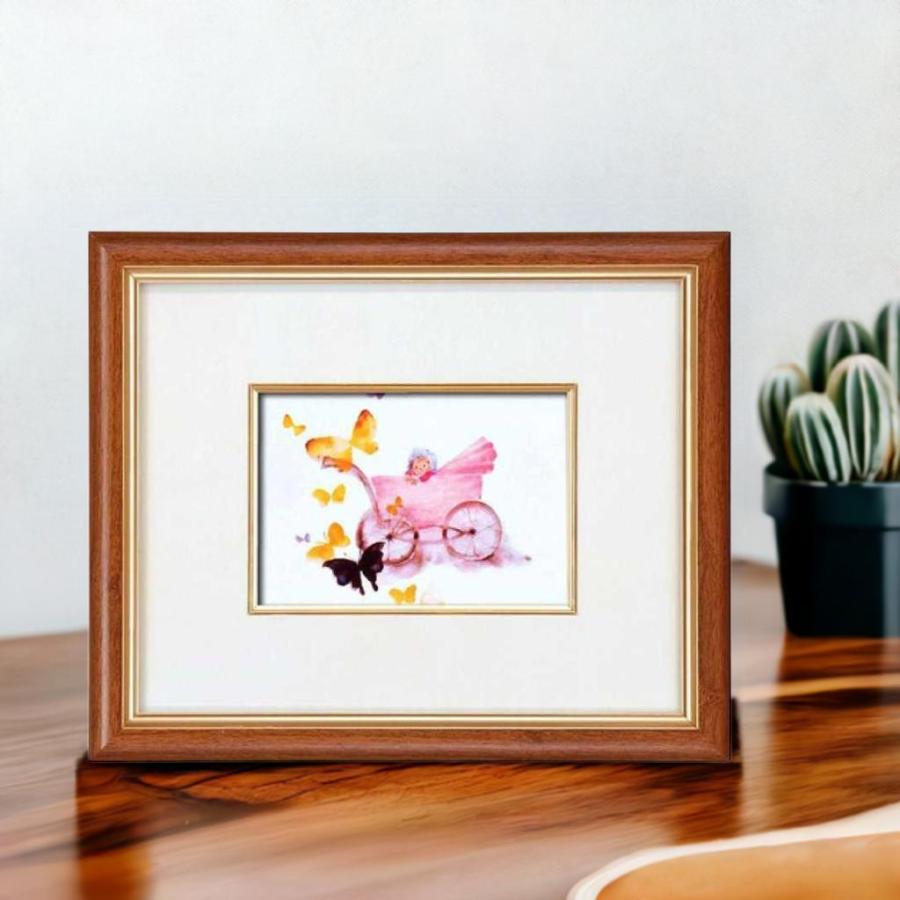 いわさきちひろ 絵画 乳母車と赤ちゃん(うばぐるまとあかちゃん)壁掛け