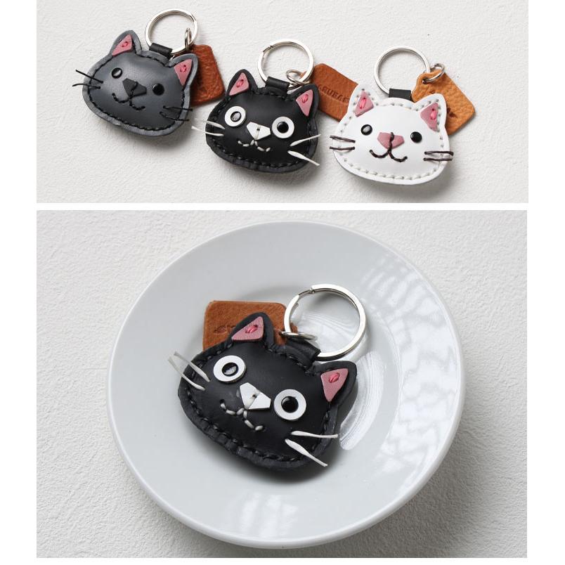 本革 キーホルダー ネコ ねこ 猫 三毛猫 チャトラ キジトラ サバトラ
