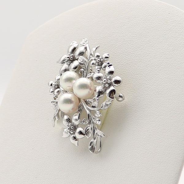 真珠 パール ブローチ あこや真珠 パールブローチ 7mm-7.5mm 3pcs