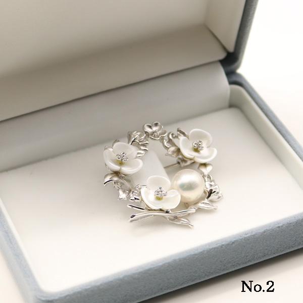 真珠 パール ブローチ あこや真珠 大珠 10mm-11mm アコヤ本真珠