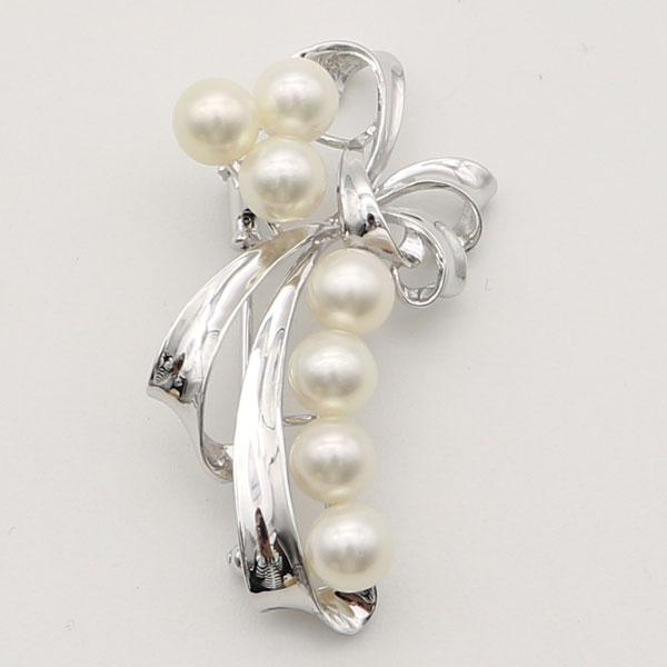 真珠 パール ブローチ あこや真珠 パールブローチ 6.5mm-7mm 7pcs