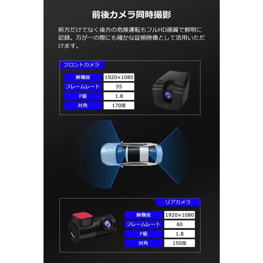 PORMIDO ドライブレコーダー 純正ミラー交換 55FPS+60FPS 爆光液晶