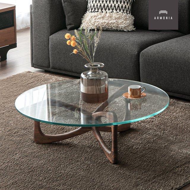 ARMONIA（アルモニア） テーブル センターテーブル 円型 木製 ガラス