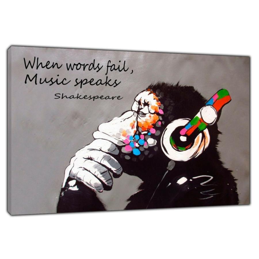 バンクシー BANKSY DJ GORILLA 高級 キャンバス パネル アート 大