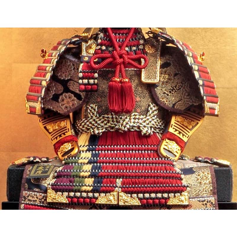 五月人形 久月 鎧三段飾り 鎧飾り 中村宗光作 黒小札 正絹茜糸褄取縅之