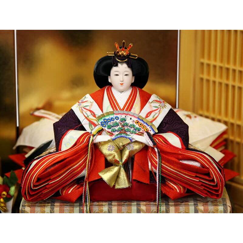雛人形 久月 ひな人形 段飾り 五人飾り 銘木シリーズ 檜 華節の宴 刺繍