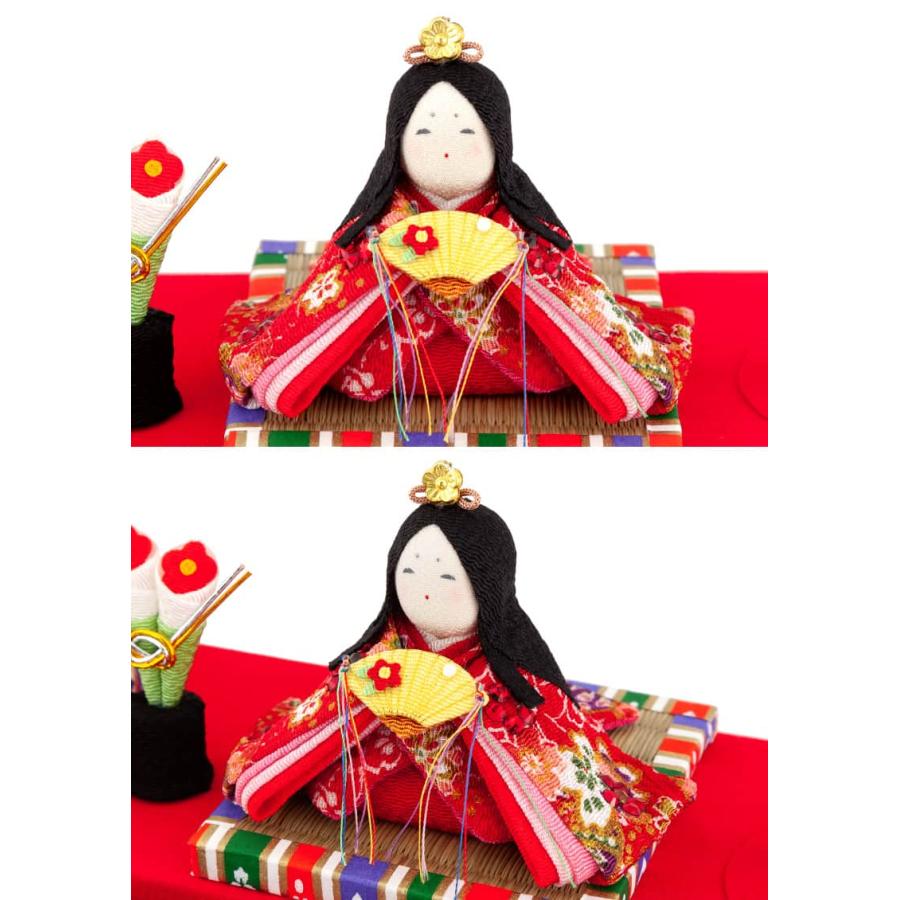 雛人形 リュウコドウ ちりめん コンパクト ひな人形 ケース飾り 十人