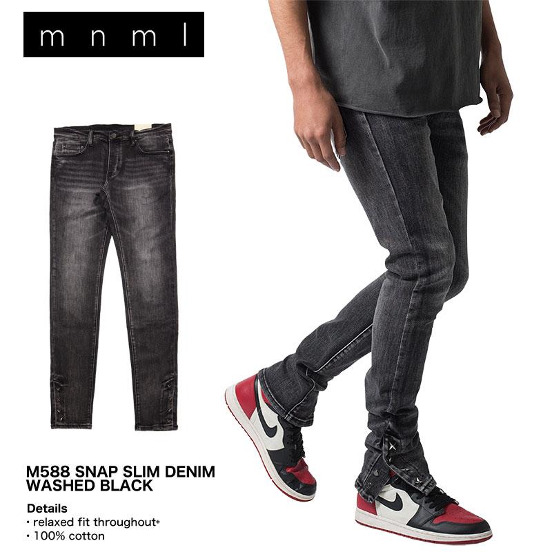 mnml（ミニマル） 爆買 デニムパンツ スキニー スリム 裾ジップ Gパン