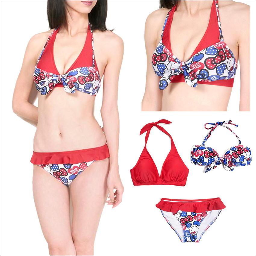 ハローキティ ビキニ3点セット水着 HELLO KITTY レディース 35550481