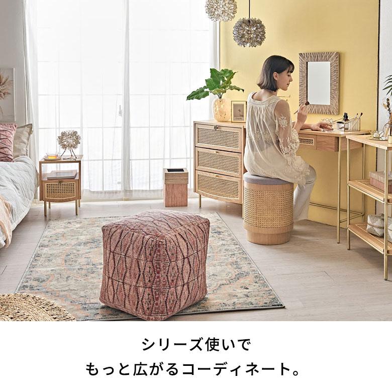 サイド テーブル 2段 引き出し 収納 ナイト ソファ ラタン 籐 ウッド