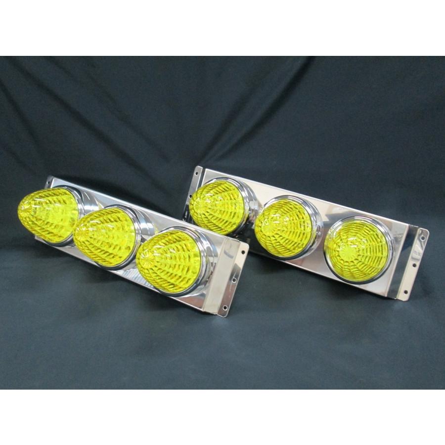 激光LEDバスマーカー3連車高灯 イエロー/イエロー（黄色） 2個1セット