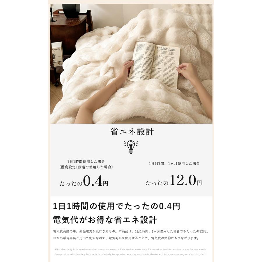ふわとろ毛布 電気毛布 掛け敷き兼用 大判190×130cm タイマー機能付