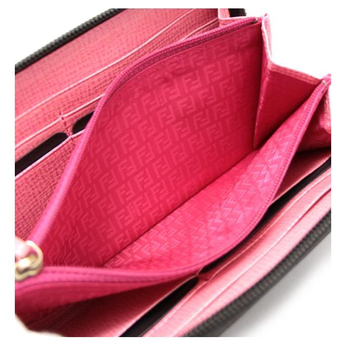 FENDI（フェンディ） ズッカ柄 ラウンドファスナー長財布 ブラウン