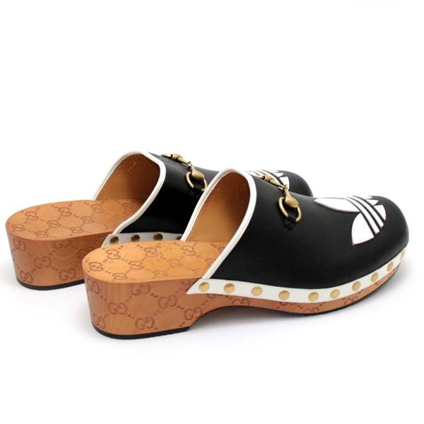 GUCCI×adidas グッチ×アディダス ロゴサンダル サボ GG柄ソール 黒
