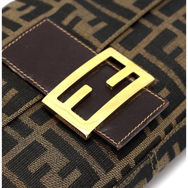 フェンディ FENDI マンマバケット ハンドバッグ ズッカ柄 ブラウン