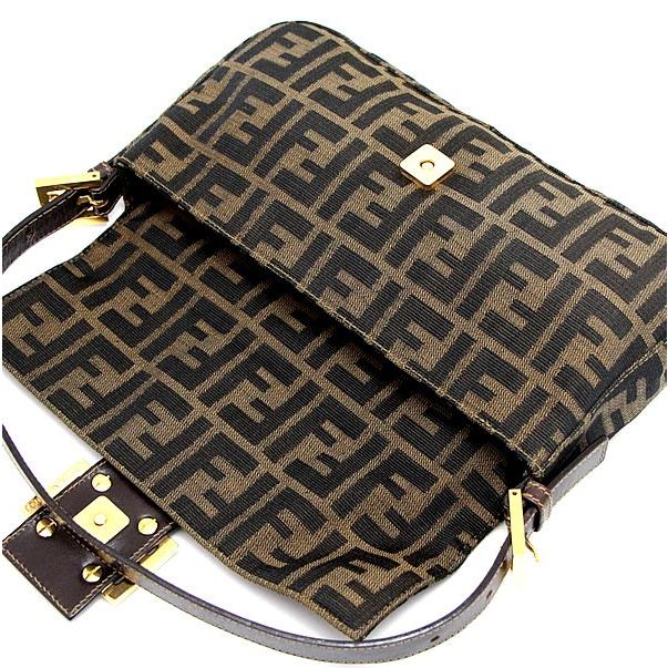 フェンディ FENDI マンマバケット ハンドバッグ ズッカ柄 ブラウン