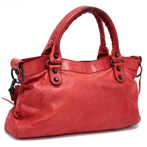 バレンシアガ BALENCIAGA ザ・ファースト 2WAYバッグ レザー 赤 103208