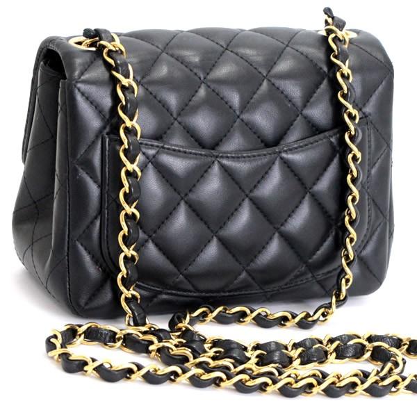 シャネル CHANEL ミニマトラッセ17 チェーンショルダーバッグ ラム 黒