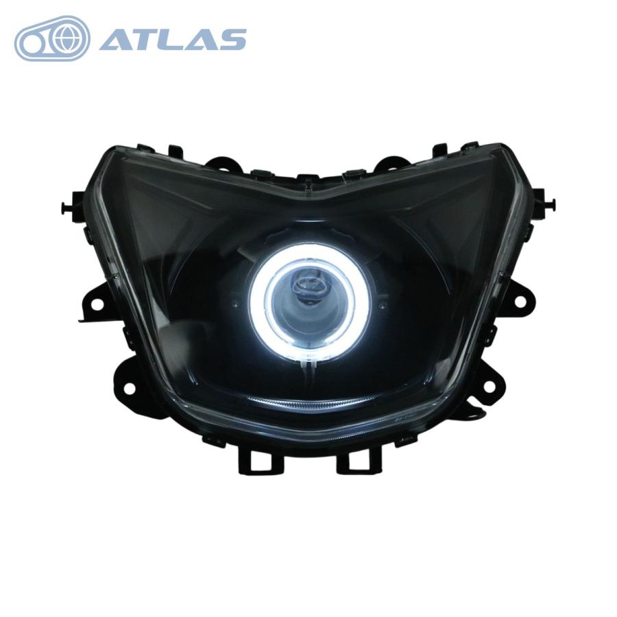 GAMMAS 4型シグナスX CYGNUS X 魚眼ヘッドライト+PVCイカリング白 LED