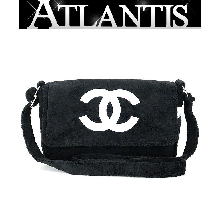 広尾店】 CHANEL シャネル ノベルティ パイル地ショルダーバッグ 黒x