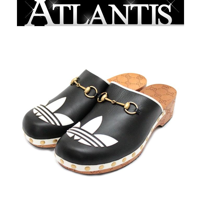 GUCCI×adidas グッチ×アディダス ロゴサンダル サボ GG柄ソール 黒