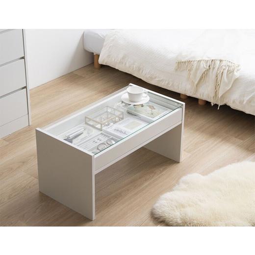 コレクションテーブル W75 引出し 収納付き 机 木製 ローデスク