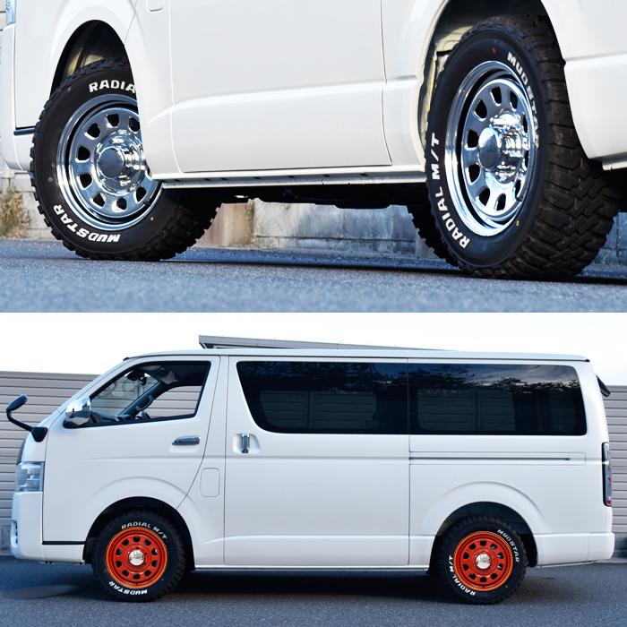 ブラック クロームリム 4本セット 200系 ハイエース 等 メッキ リム