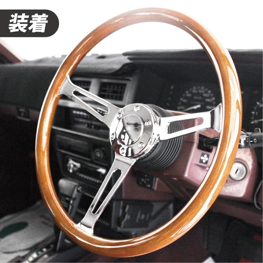 送料無料 ウッド ステアリング 38Φ 15インチ ハンドル レトロ調