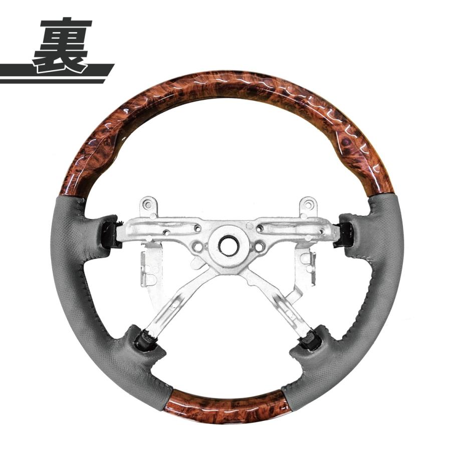 ランドクルーザー 100 前期 ウッド レザー コンビ ステアリング 直径