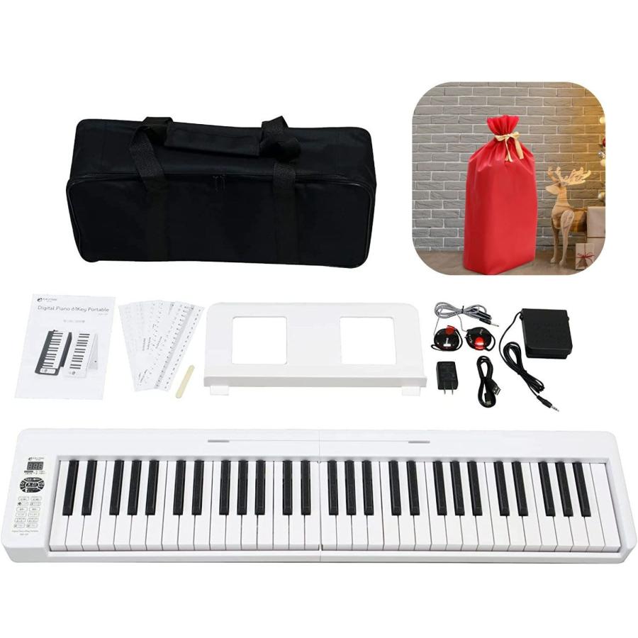 KIKUTANI KDP-61P WHT キクタニ 電子ピアノ 白 61鍵盤 充電式