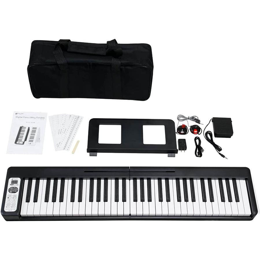 KIKUTANI KDP-61P BLK キクタニ 電子ピアノ 黒 61鍵盤 充電式