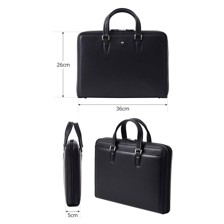 mila schon（ミラショーン） レザー ビジネスバッグ A4対応 三方開き