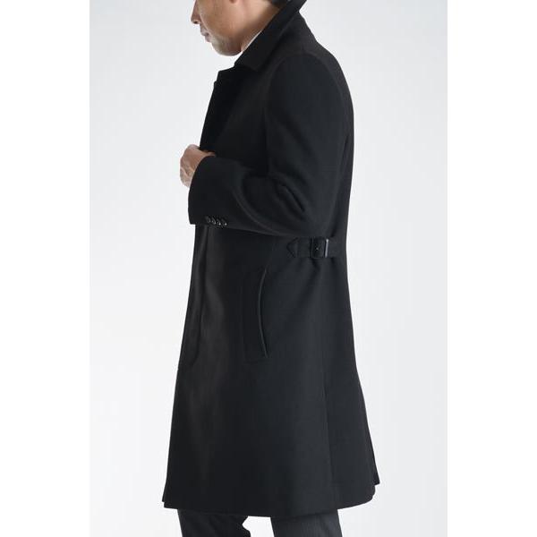 コート メンズ ビジネス メルトン ウールライク シングル ステンカラー