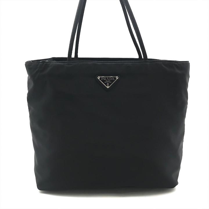 美品 PRADA プラダ ナイロン テスート 三角ロゴ ロゴ金具 トート