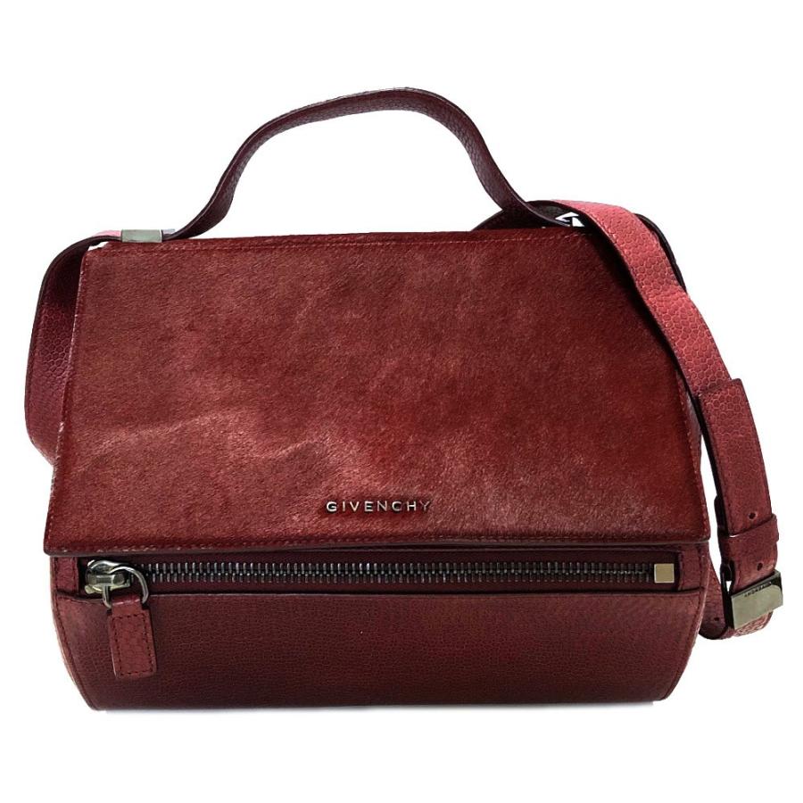 パンドラ ジバンシー ボックス ショルダーバッグ ハラコ 型押しレザー