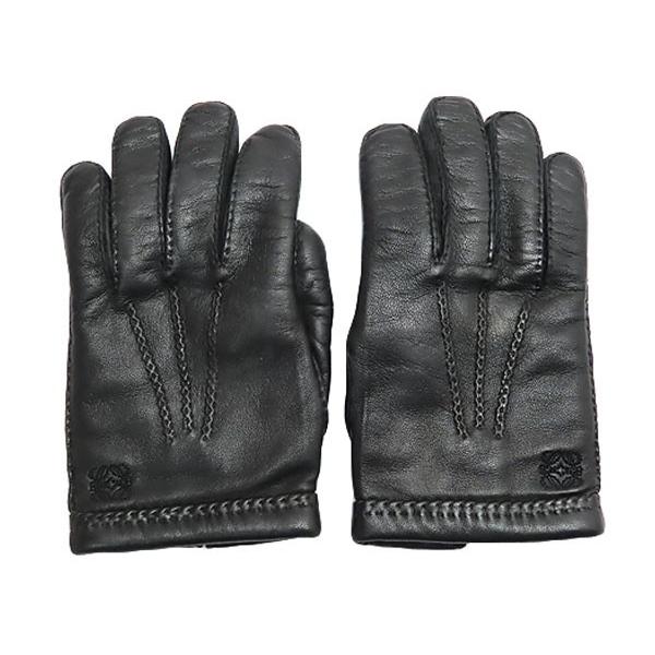 LOEWE（ロエベ） 超美品 アナグラム レザー グローブ 手袋 メンズ