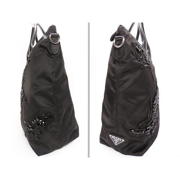 PRADA（プラダ） 新品同様 ナイロン ビーズ刺繍 2WAY ハンドバッグ