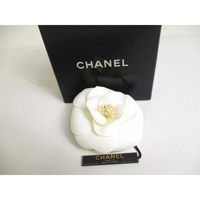 CHANEL（シャネル） キャンバス カメリア コサージュ ブローチ 【美品