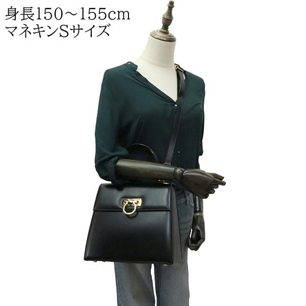 GANCINI フェラガモ ハンドバッグ ガンチーニ ボックスカーフ ブラック