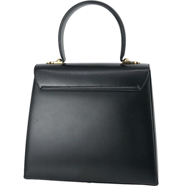 GANCINI フェラガモ ハンドバッグ ガンチーニ ボックスカーフ ブラック