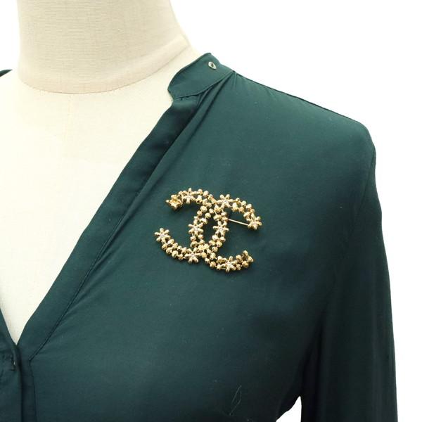 CHANEL（シャネル） ブローチ ココマーク ラインストーン フラワー