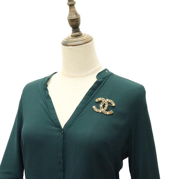 CHANEL（シャネル） ブローチ ココマーク ラインストーン フラワー