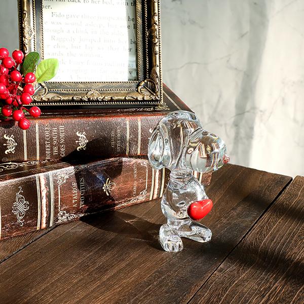 バカラ（Baccarat） フィギュリン ハート スヌーピー クリスタルガラス