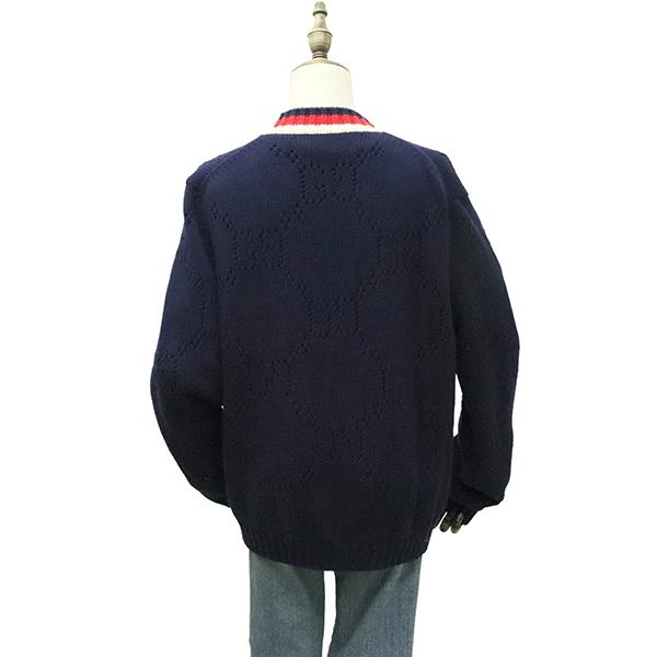 GUCCI（グッチ） カーディガン パーフォレーテッドGG コットン ニット